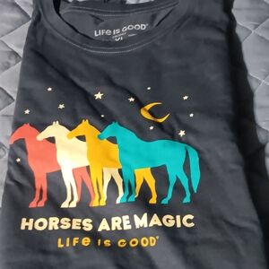 Life is Good Womens' Horses Are Magic T-Shirt - Gray
